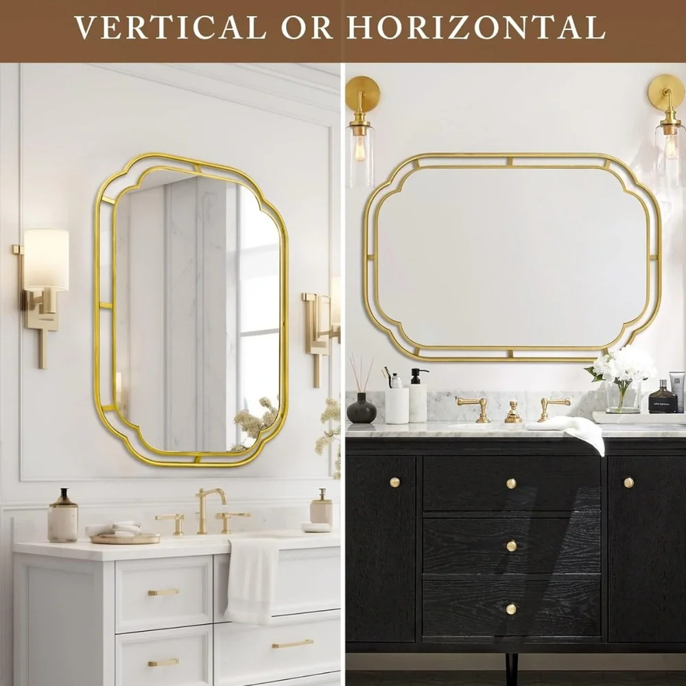 Elegant Gold Framed Bathroom Mirror